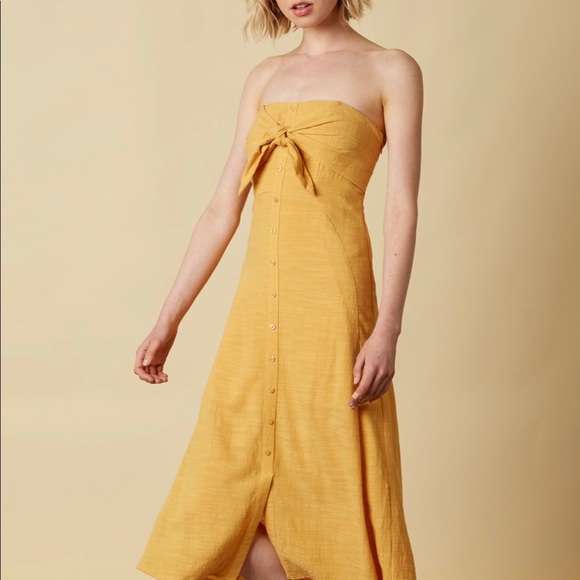 LOWEST Heart of Gold Tie Front Midi Dress - Picture 2 of 5